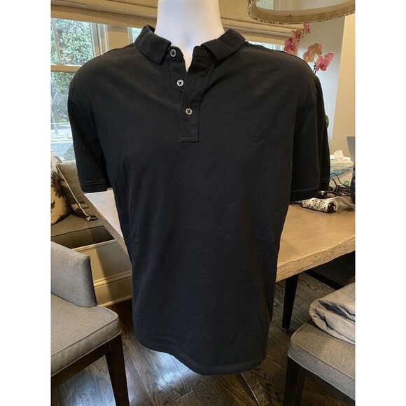 Michael Kors Men's Polo Shirt Size Extra Large Black Tiny Logo Embroidered EUC - Picture 4 of 8